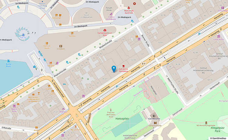 Carl Duisberg Centrum Köln © OpenStreetMap